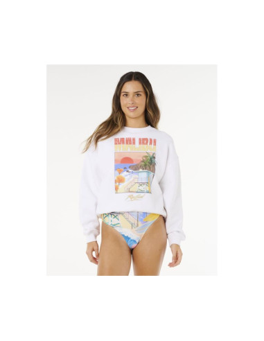 Bluza damska rip curl hayley o o/s drop shldr crew biała