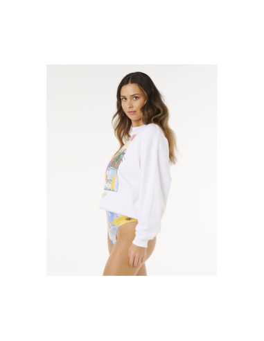 Bluza damska rip curl hayley o o/s drop shldr crew biała