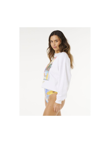 Bluza damska rip curl hayley o o/s drop shldr crew biała