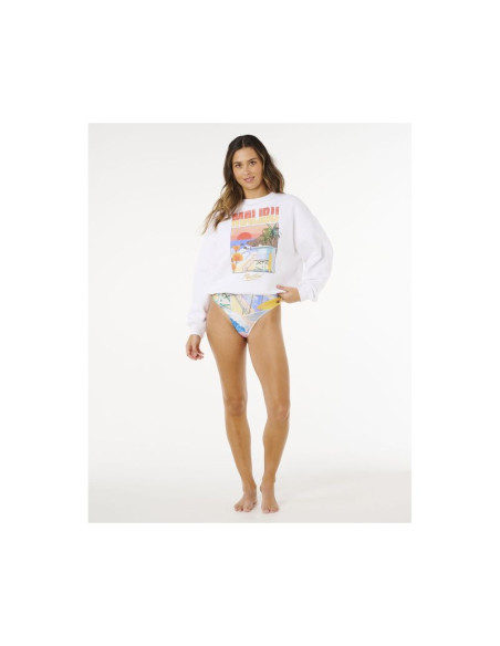 Bluza damska rip curl hayley o o/s drop shldr crew biała