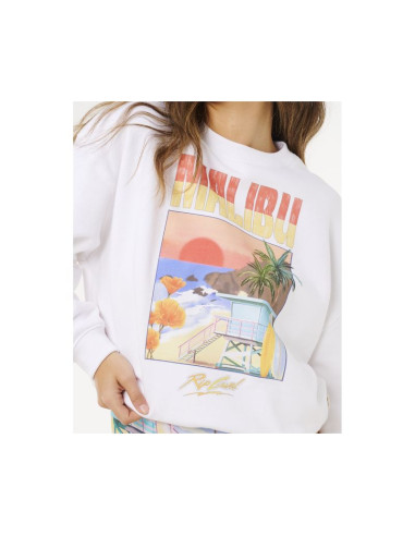Bluza damska rip curl hayley o o/s drop shldr crew biała