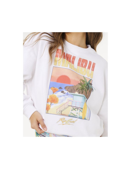 Bluza damska rip curl hayley o o/s drop shldr crew biała