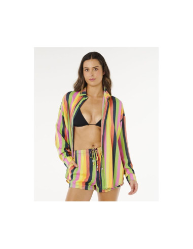 Koszula damska rip curl neon stripe relaxed shirt multikolor
