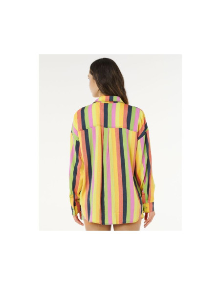 Koszula damska rip curl neon stripe relaxed shirt multikolor