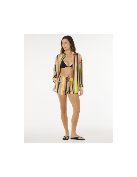 Koszula damska rip curl neon stripe relaxed shirt multikolor