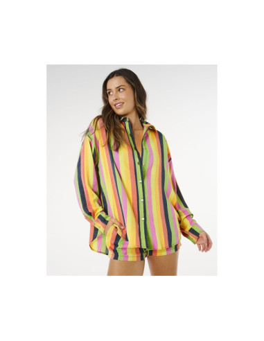 Koszula damska rip curl neon stripe relaxed shirt multikolor