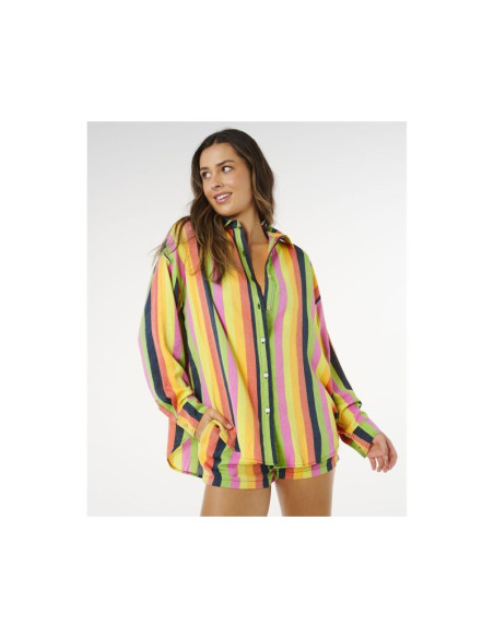 Koszula damska rip curl neon stripe relaxed shirt multikolor