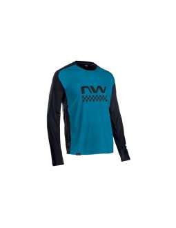 Koszulka rowerowa northwave edge jersey long sleeve - niebieski