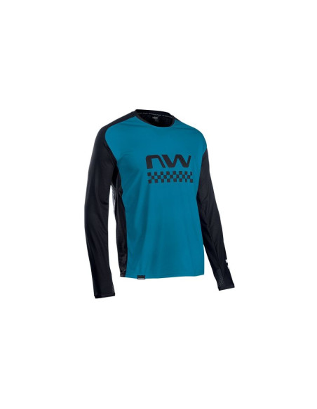 Koszulka rowerowa northwave edge jersey long sleeve - niebieski