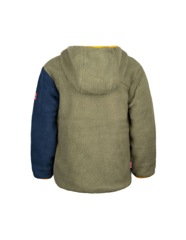 Kurtka polarowa dziecięca trollkids kids aurlandsfjord jacket z kapturem niebieska/zielona (466-335)