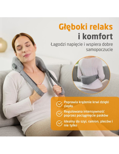Bezprzewodowy masażer karku shiatsu medisana nm 900