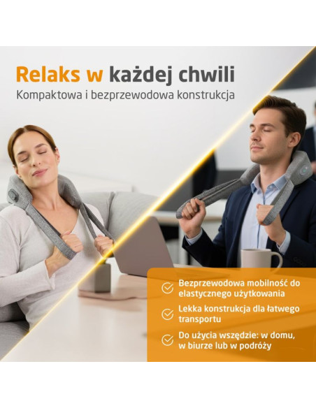 Bezprzewodowy masażer karku shiatsu medisana nm 900