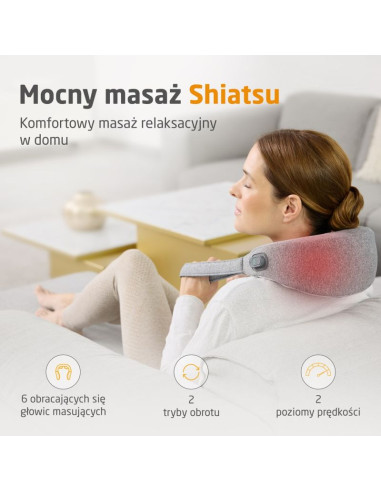 Bezprzewodowy masażer karku shiatsu medisana nm 900