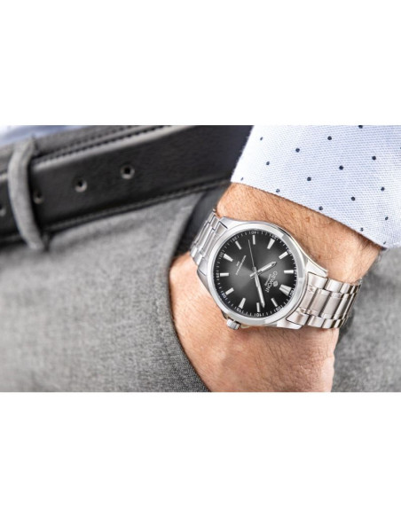 Zegarek męski giewont elegance sapphire srebrno czarny gw5160-b2