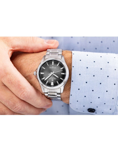 Zegarek męski giewont elegance sapphire srebrno czarny gw5160-b2