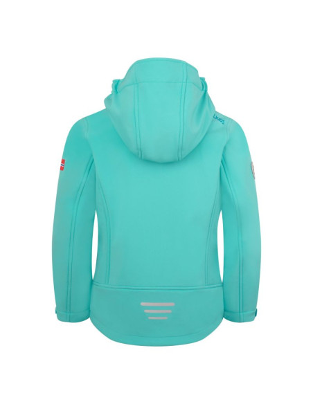 Kurtka trollkids trollfjord softshell mgła akwamarynowa/niebieski portowy/brzoskwinia mellow (175-137)