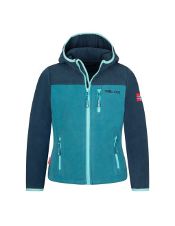 Kurtka polarowa dziecięca trollkids kids stavanger jacket z kapturem niebieska (706-104)