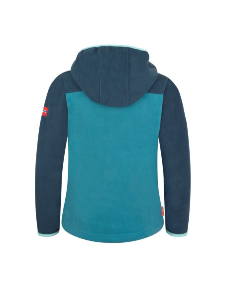 Kurtka polarowa dziecięca trollkids kids stavanger jacket z kapturem niebieska (706-104)