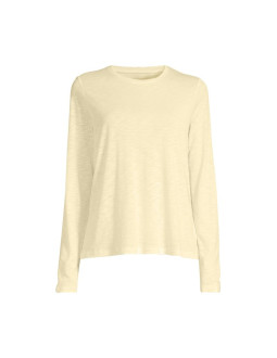 Koszulka damska treningowa casall soft texture long sleeve żółty