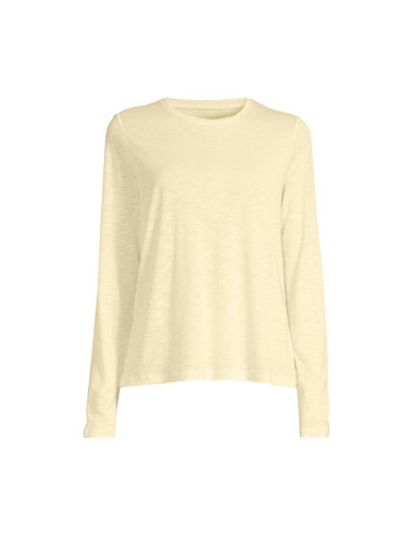 Koszulka damska treningowa casall soft texture long sleeve żółty