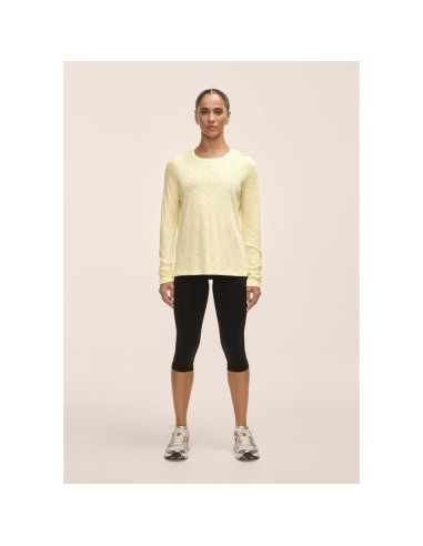 Koszulka damska treningowa casall soft texture long sleeve żółty