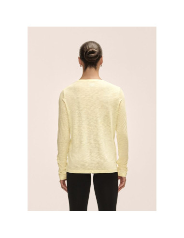 Koszulka damska treningowa casall soft texture long sleeve żółty