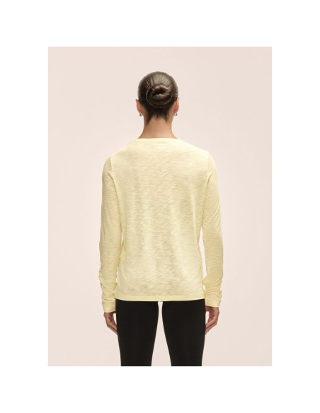 Koszulka damska treningowa casall soft texture long sleeve żółty