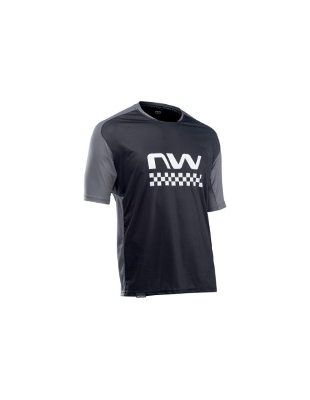 Koszulka rowerowa northwave edge jersey short sleeve - czarny/ciemny zielony