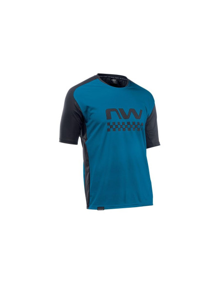 Koszulka rowerowa northwave edge jersey short sleeve - niebieski/czarny