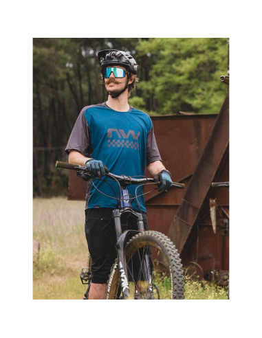 Koszulka rowerowa northwave edge jersey short sleeve - niebieski/czarny