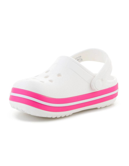 Crocs crocband kids clog t white/pink crush 207005-6wu