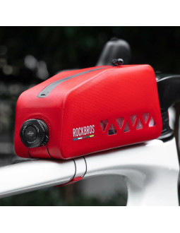 Torba rowerowa rockbros road to sky as-142 na ramę wodoodporna 1l - czerwona 2
