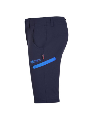 Spodnie zapinane na zamek dziecięce dla chłopca/dziewczynki trollkids kids kjerag zip-off pants navy/medium blue (177-117)