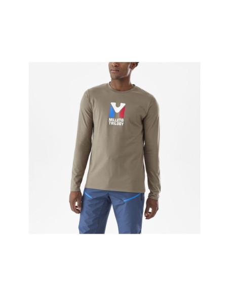 Koszulka millet m chamonix tri ts ls brązowa