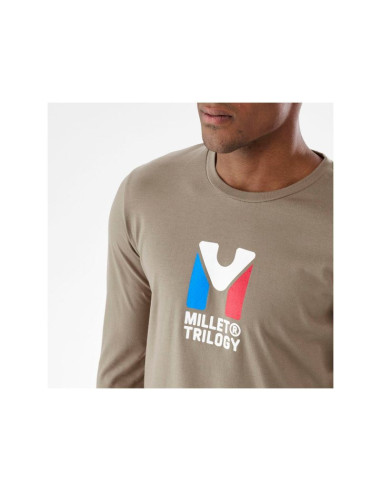 Koszulka millet m chamonix tri ts ls brązowa