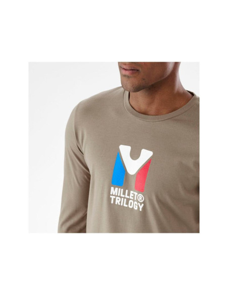 Koszulka millet m chamonix tri ts ls brązowa