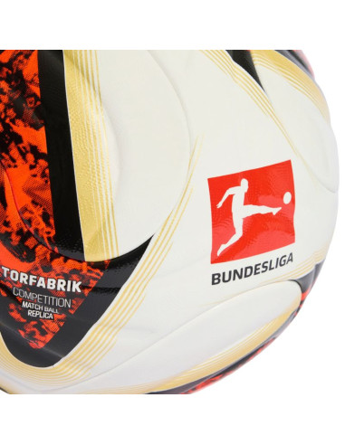 Piłka nożna adidas bundesliga 26/27 torfabrik competition biało-pomarańczowo-złota kg6045
