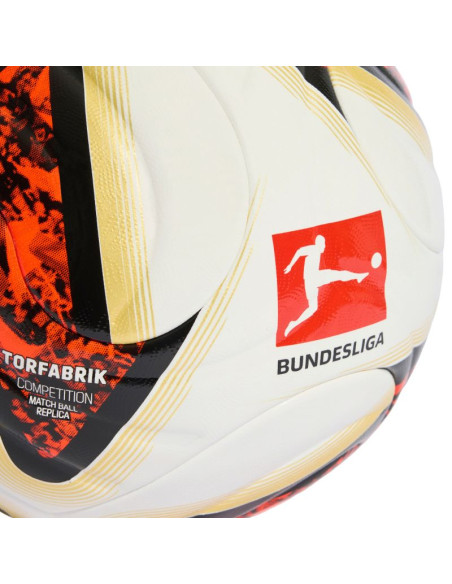 Piłka nożna adidas bundesliga 26/27 torfabrik competition biało-pomarańczowo-złota kg6045