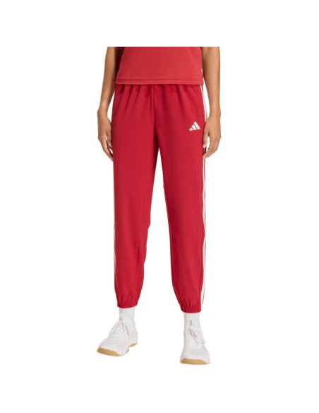 Spodnie damskie adidas train essentials 3-stripes woven czerwone kf8554