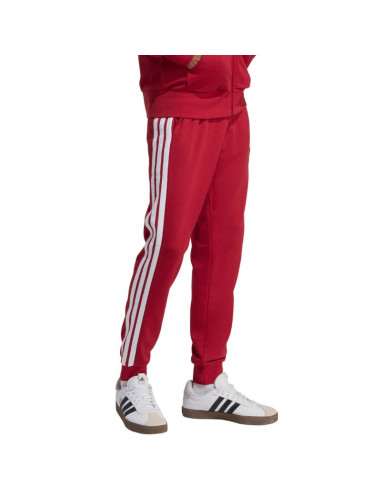 Spodnie męskie adidas essential 3-stripes french terry bordowe kr2702