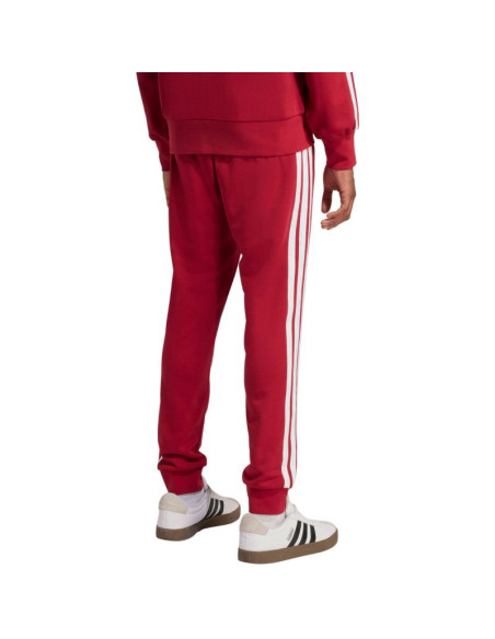 Spodnie męskie adidas essential 3-stripes french terry bordowe kr2702