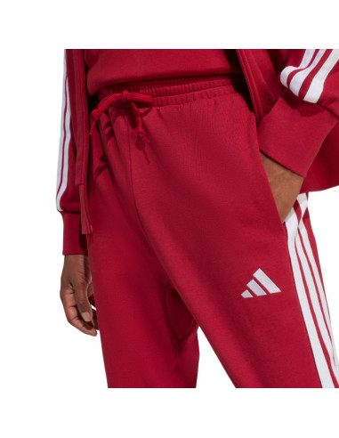 Spodnie męskie adidas essential 3-stripes french terry bordowe kr2702
