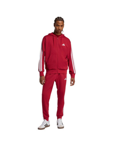 Spodnie męskie adidas essential 3-stripes french terry bordowe kr2702