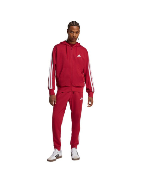 Spodnie męskie adidas essential 3-stripes french terry bordowe kr2702