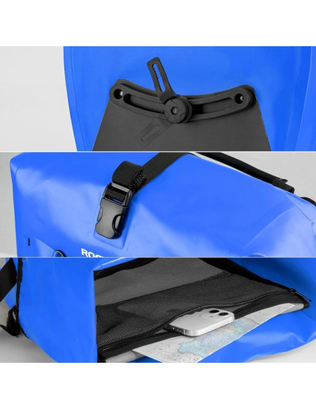 Sakwa rowerowa rockbros 30140022004 wodoodporna 25-32l - niebieska
