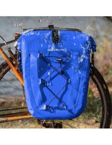 Sakwa rowerowa rockbros 30140022004 wodoodporna 25-32l - niebieska