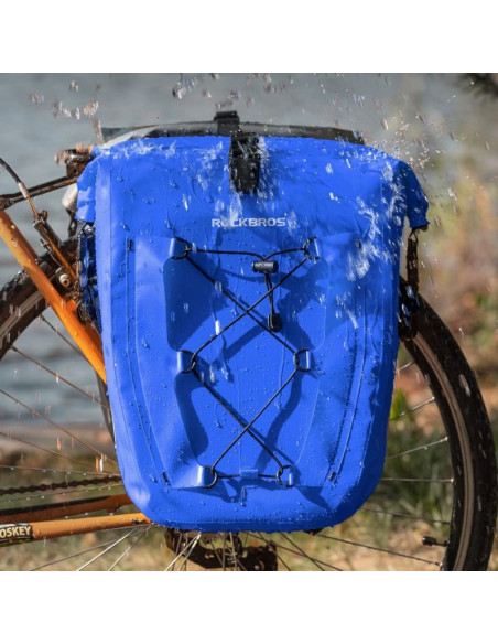 Sakwa rowerowa rockbros 30140022004 wodoodporna 25-32l - niebieska