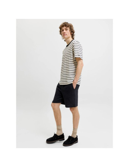 Jack&jones męskie szorty jpstjaiden coba stripe jog shorts reg sn 12274413 black