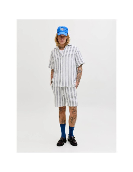 Jack&jones męskie szorty jpstjaiden coba stripe jog shorts reg sn 12274413 cloud dancer/stripes