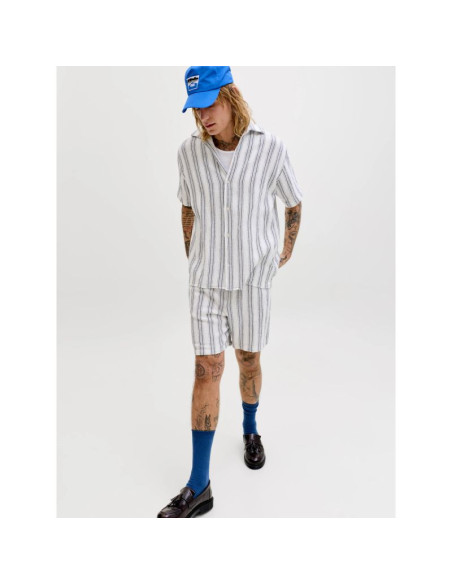 Jack&jones męskie szorty jpstjaiden coba stripe jog shorts reg sn 12274413 cloud dancer/stripes
